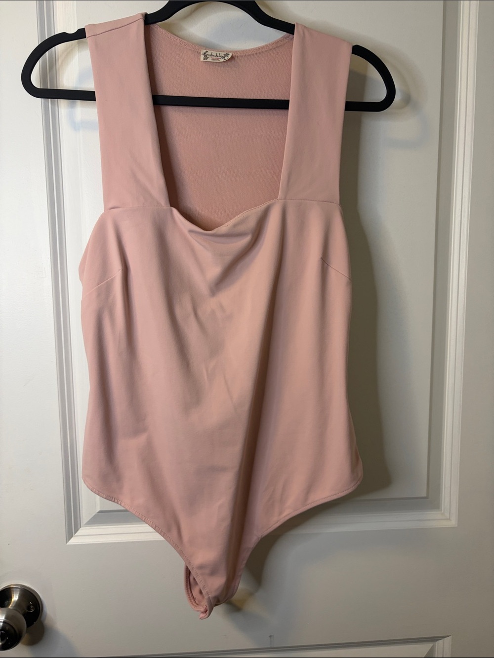 Free People Dusty Blush Wide-Strap Bodysuit